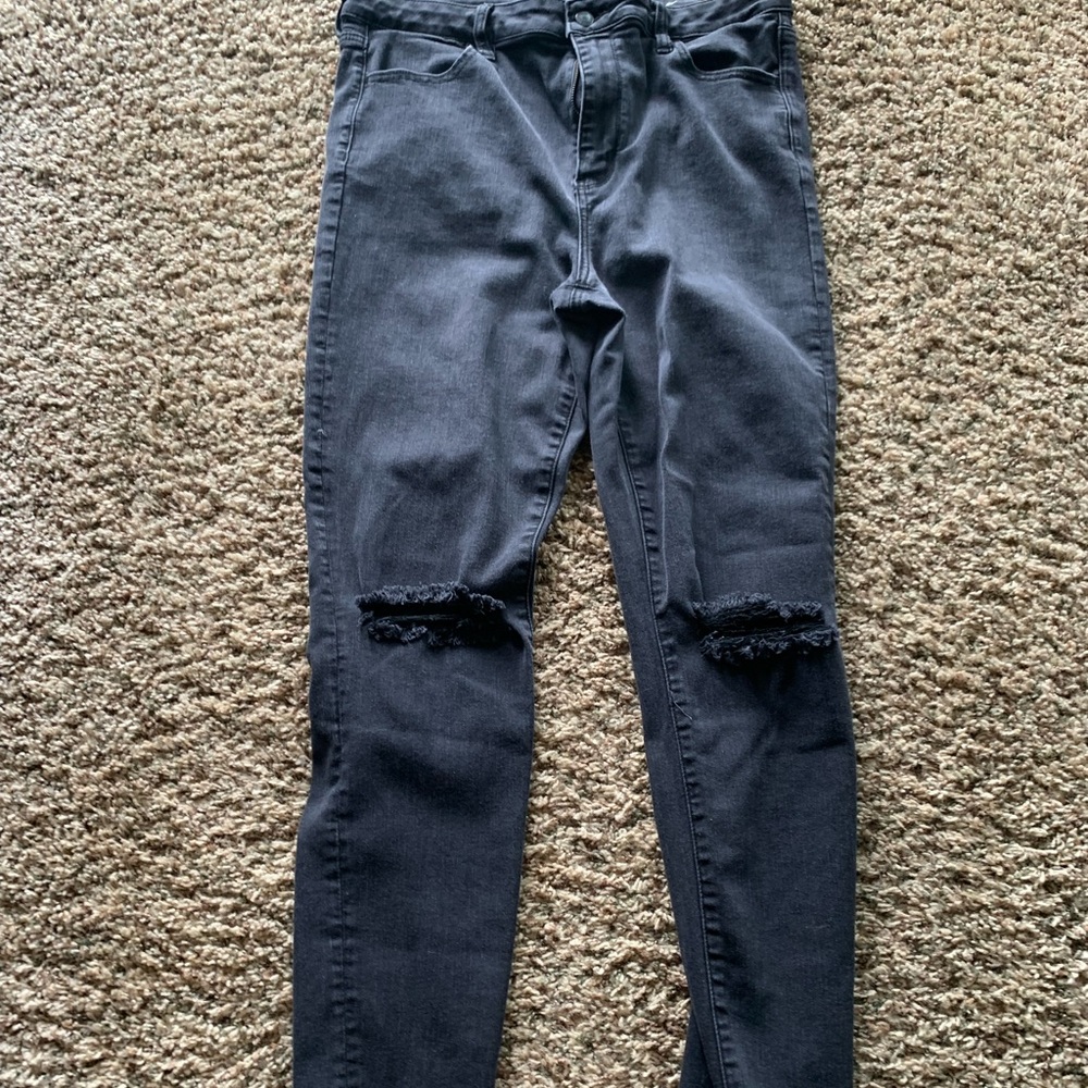 American Eagle Distressed Black Jeans
